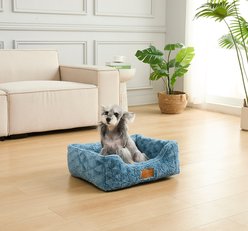 JESSICA SIMPSON Luxurious Ultra Plush Calming Cuddler Dog & Cat Bed with Removable Cover, Blue