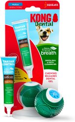 TropiClean Fresh Breath Enticers Peanut Butter & Honey Flavored Medium Dog Dental Ball Kit