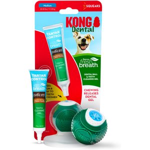 TropiClean Fresh Breath Enticers Peanut Butter & Honey Flavored Medium Dog Dental Ball Kit