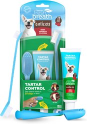 TropiClean Fresh Breath Enticers Smoked Beef Brisket Flavored Dog Dental Kit, 2-oz tube