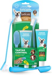 TropiClean Fresh Breath Enticers Peanut Butter & Honey Flavored Dog Dental Kit, 2-oz tube