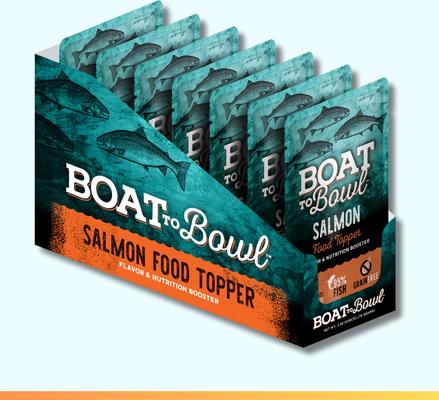 Show full view: Boat to Bowl Pet Food Salmon Pate Dog & Cat Food Topper, 2.46-oz pouch, case of 6 slide 3 of 11