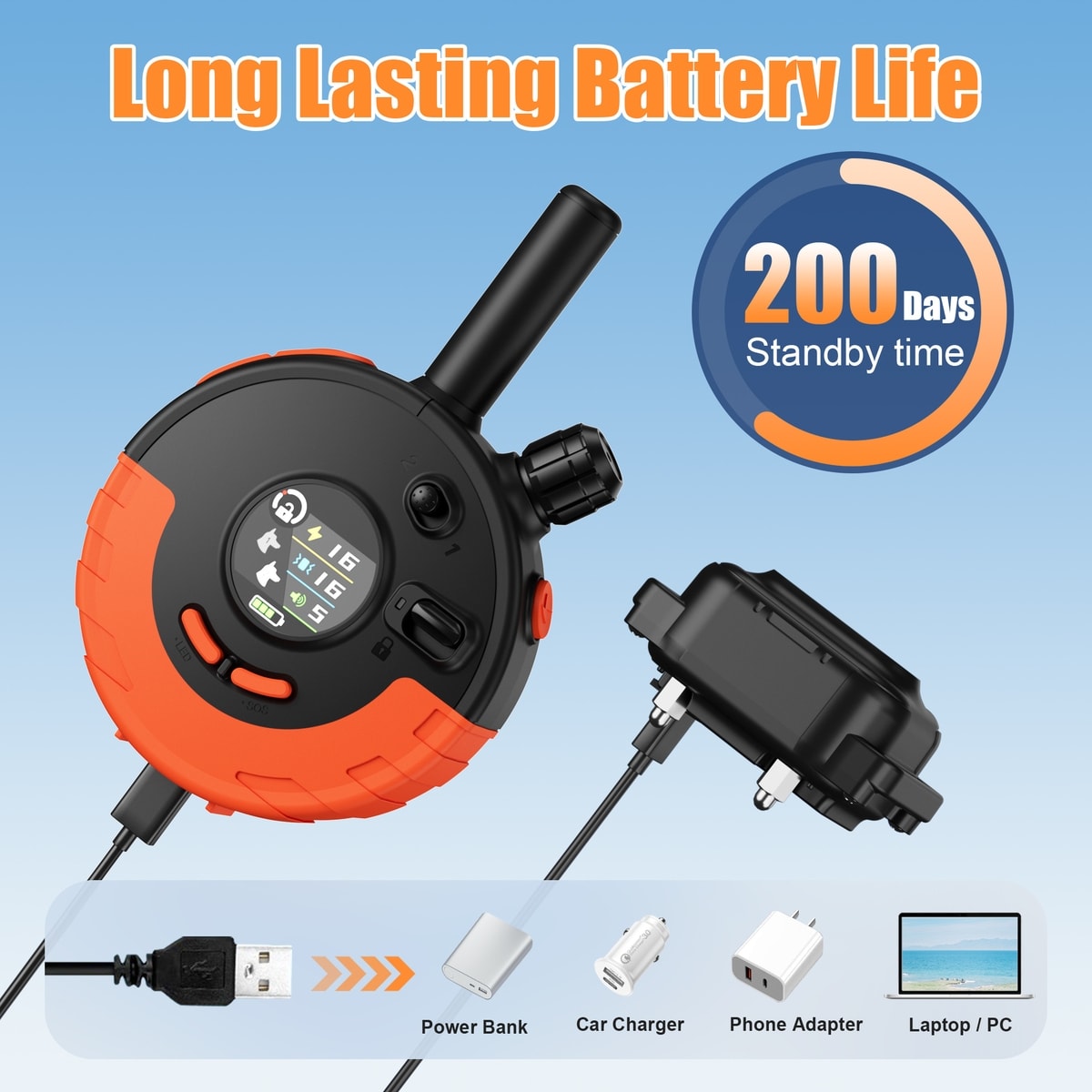BOUSNIC 4000-ft Rechargeable Ergonomic Remote Dog Shock Collar with LED ...