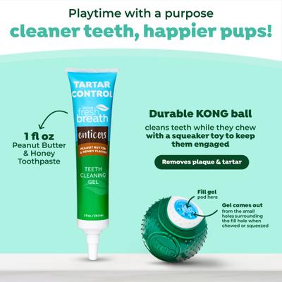 Show full view: TropiClean Fresh Breath Enticers Peanut Butter & Honey Flavored Small Dog Dental Ball Kit slide 5 of 11