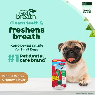 Show full view: TropiClean Fresh Breath Enticers Peanut Butter & Honey Flavored Small Dog Dental Ball Kit slide 4 of 11