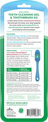 Show full view: TropiClean Fresh Breath Enticers Smoked Beef Brisket Flavored Dog Dental Kit, 2-oz tube slide 3 of 11