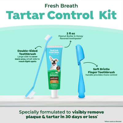 Show full view: TropiClean Fresh Breath Enticers Peanut Butter & Honey Flavored Dog Dental Kit, 2-oz tube slide 6 of 11