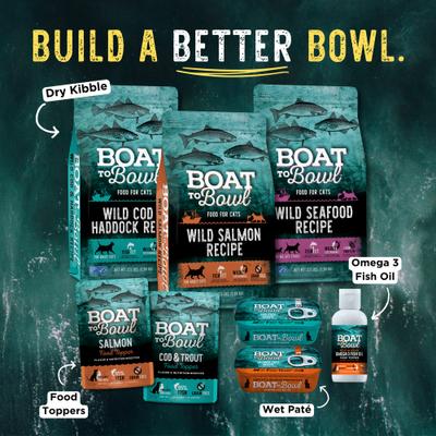 Show full view: Boat to Bowl Pet Food Wild Cod & Haddock Recipe Dry Cat Food, 3.5-lb bag slide 10 of 12