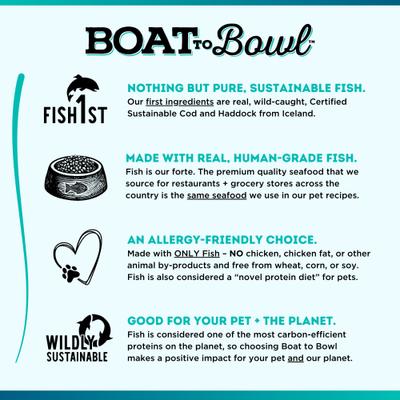 Show full view: Boat to Bowl Pet Food Wild Cod & Haddock Recipe Dry Cat Food, 3.5-lb bag slide 7 of 12