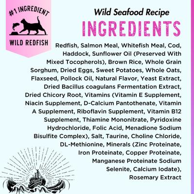 Show full view: Boat to Bowl Pet Food Wild Seafood Recipe Dry Cat Food, 3.5-lb bag slide 9 of 12