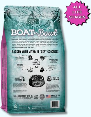 Show full view: Boat to Bowl Pet Food Wild Seafood Recipe Dry Cat Food, 3.5-lb bag slide 3 of 12