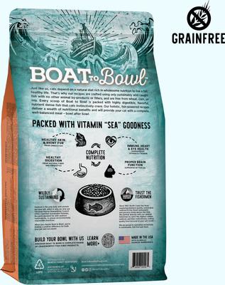 Show full view: Boat to Bowl Pet Food Wild Salmon Recipe Dry Cat Food, 3.5-lb bag slide 3 of 12