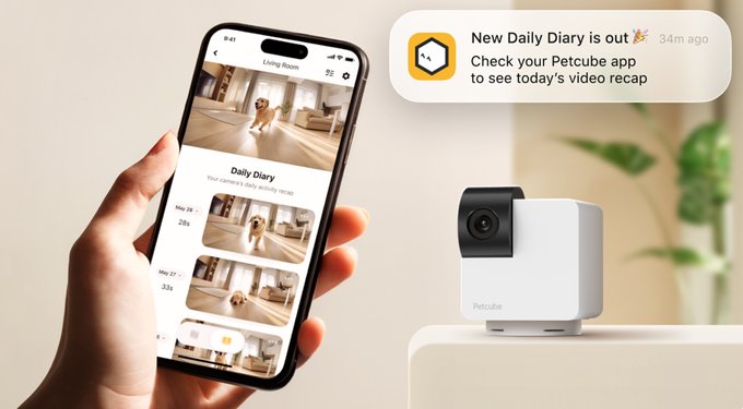 PETCUBE Cam 360 Wi-Fi Pet Camera, White