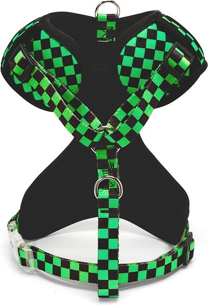 Rebel Dawg The City Collection Dog Harness, Green/Black Checkered, Medium