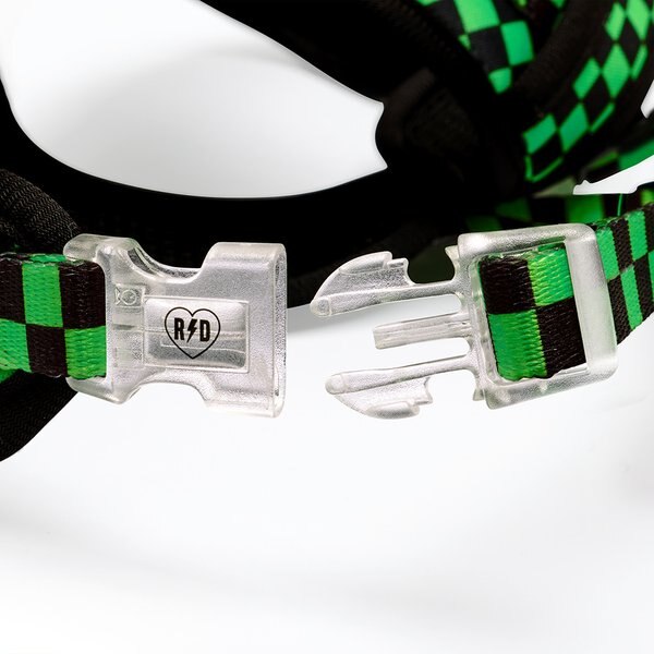 Rebel Dawg The City Collection Dog Harness, Green/Black Checkered, Small