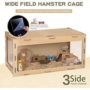 Coziwow Acrylic Window Hamster Cage & Gerbil Habitat, 31.5-in