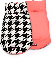 Rebel Dawg Reversible Dog Puffer Coat, Houndstooth / Pink, Small slide 1 of 5