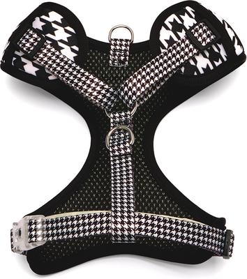 Show full view: Rebel Dawg The City Collection Dog Harness, Black/White Houndstooth, Small slide 2 of 5