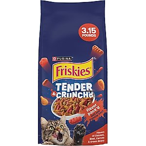 Friskies Tender & Crunchy Combo Dry Cat Food, 3.15-lb bag