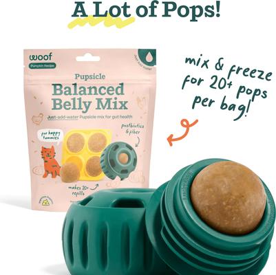 Show full view: Woof Pupsicle Mix Pumpkin Balanced Belly Lickable Dog Treats, 5.5-oz bag slide 3 of 8