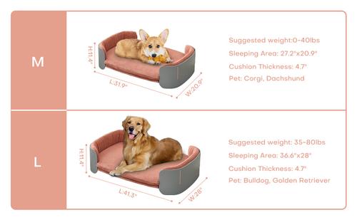 Show full view: Zeus & Ruta Huskey Dog Bed, Orange/White, 40.55 x 28.74 x 10.24-in slide 2 of 7