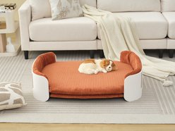 Zeus & Ruta Huskey Dog Bed, Orange/White, 40.55 x 28.74 x 10.24-in