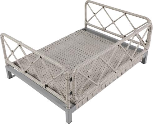 Show full view: Zeus & Ruta Rattan Sofa Dog Bed, 25 x 19 x 13-in, Grey/White slide 5 of 8
