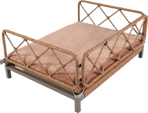 Show full view: Zeus & Ruta Rattan Sofa Dog Bed, 25 x 19 x 13-in, Grey/Brown slide 6 of 7