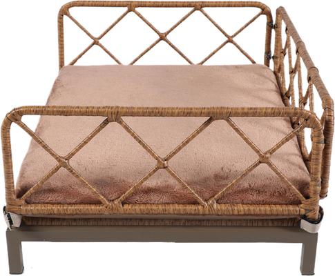 Show full view: Zeus & Ruta Rattan Sofa Dog Bed, 25 x 19 x 13-in, Grey/Brown slide 5 of 7