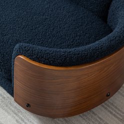 Zeus & Ruta Bulldog Dog Bed, Blue/Walnut, 26.38 x 15.75 x 10.24-in slide 2 of 7