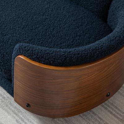 Show full view: Zeus & Ruta Bulldog Dog Bed, Blue/Walnut, 26.38 x 15.75 x 10.24-in slide 6 of 7