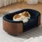 Show in main carousel: Zeus & Ruta Bulldog Dog Bed, Blue/Walnut, 26.38 x 15.75 x 10.24-in slide 3 of 7