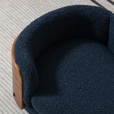 Show full view: Zeus & Ruta Bulldog Dog Bed, Blue/Walnut, 26.38 x 15.75 x 10.24-in slide 2 of 7