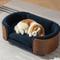 Show in main carousel: Zeus & Ruta Bulldog Dog Bed, Blue/Walnut, 26.38 x 15.75 x 10.24-in slide 1 of 7