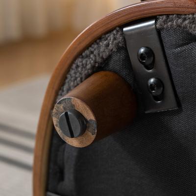 Show full view: Zeus & Ruta Bulldog Dog Bed, Grey/Walnut, 26.38 x 15.75 x 10.24-in slide 5 of 7