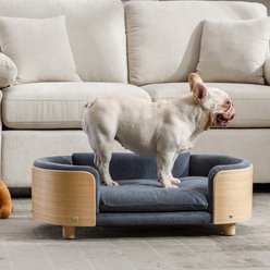 Zeus & Ruta Bulldog Dog Bed, Grey, 30.71 x 20.08 x 9.84-in
