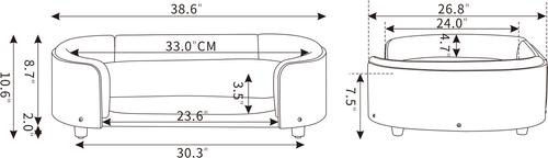 Show full view: Zeus & Ruta Bulldog Dog Bed, Light Grey/Natural, 38.58 x 26.77 x 10.63-in slide 2 of 7