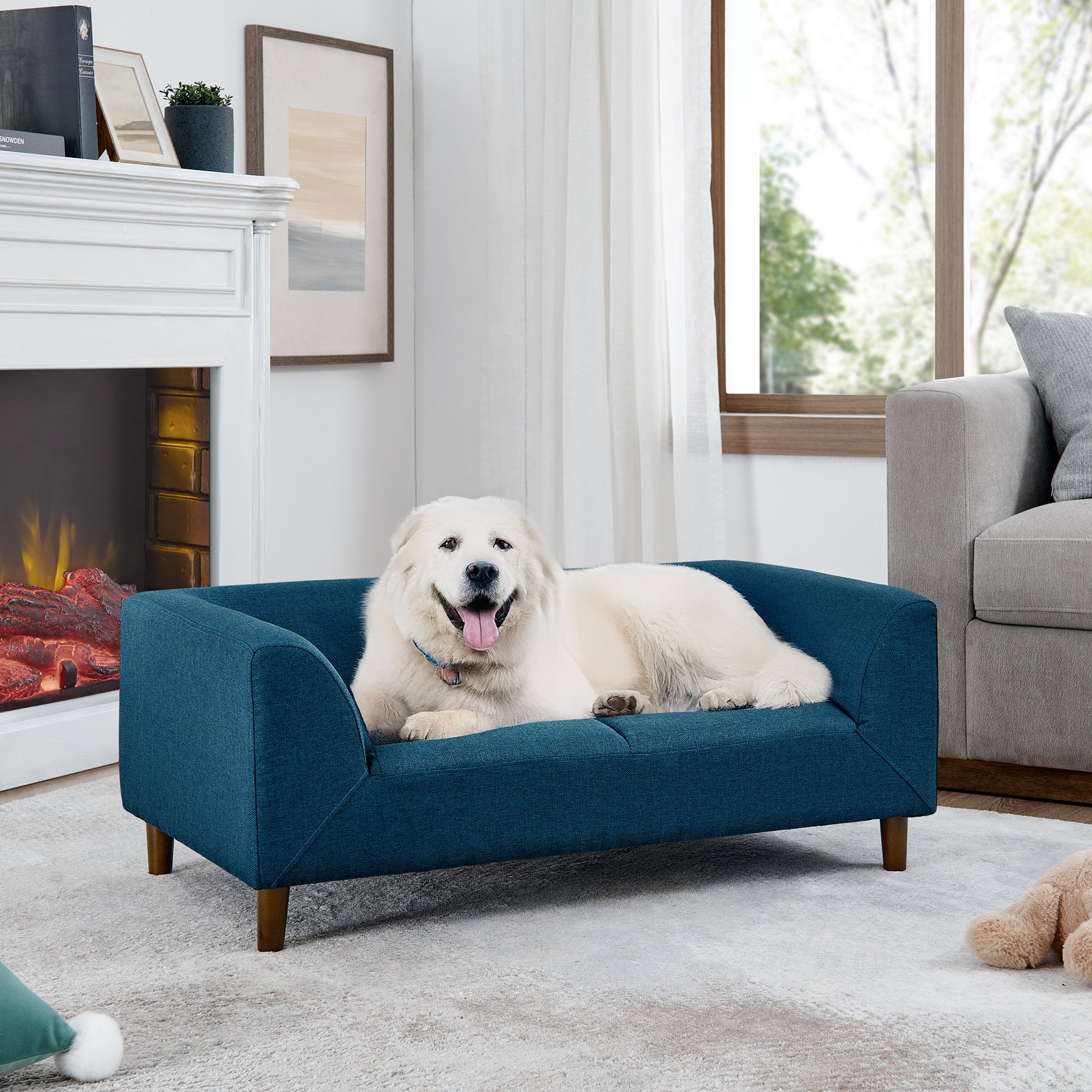 Zeus & Ruta Sofa Dog Bed, 39.75 x 22.5 x 14.5-in, Grey