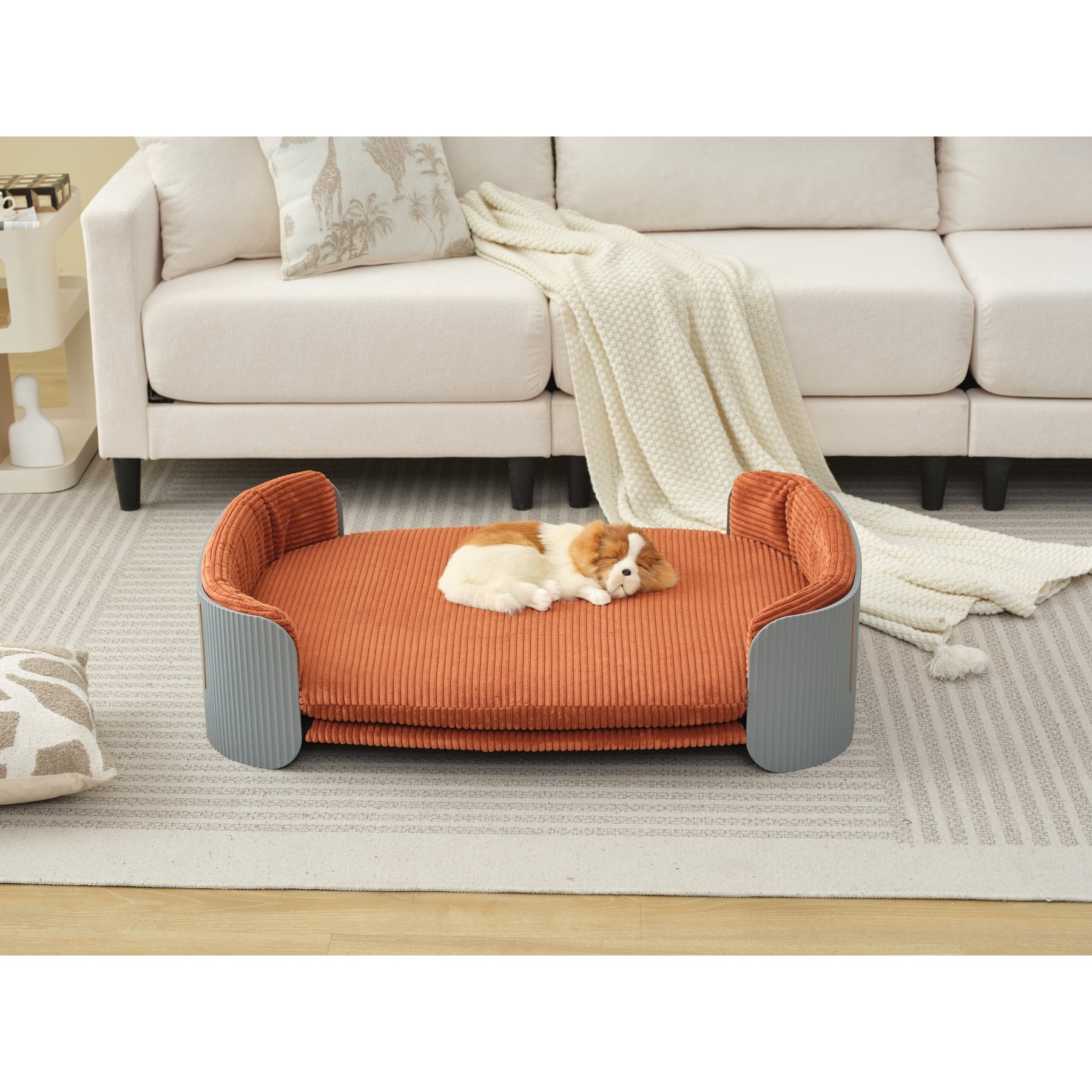 Zeus & Ruta Huskey Dog Bed, Brown/Grey, 40.55 x 28.74 x 10.24-in