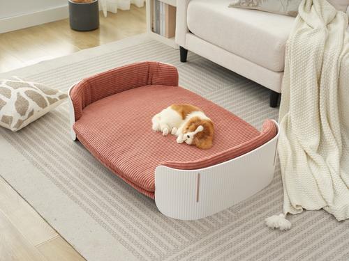 Show full view: Zeus & Ruta Huskey Dog Bed, Pink/White, 40.55 x 28.74 x 10.24-in slide 3 of 7