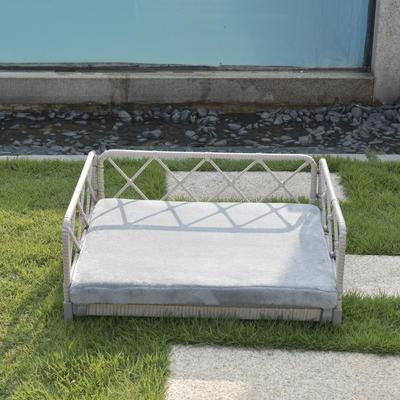 Show full view: Zeus & Ruta Rattan Sofa Dog Bed, 25 x 19 x 13-in, Grey/White slide 4 of 8