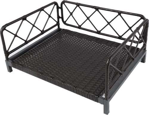 Show full view: Zeus & Ruta Rattan Sofa Dog Bed, 25 x 19 x 13-in, Dark Blue/White slide 6 of 8