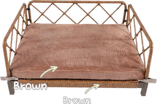 Show full view: Zeus & Ruta Rattan Sofa Dog Bed, 25 x 19 x 13-in, Grey/Brown slide 4 of 7