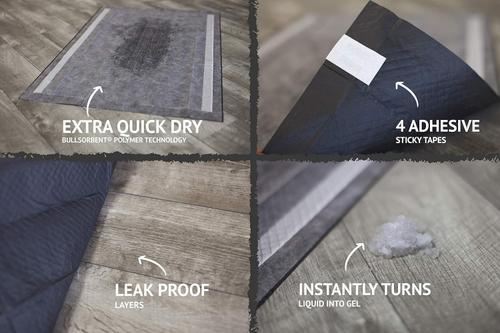 Show full view: Bulldogology Pet Solutions Carbon Black Puppy Training Pads, 24 x 35-in, 40 count slide 7 of 9