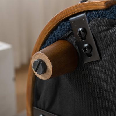 Show full view: Zeus & Ruta Bulldog Dog Bed, Blue/Walnut, 26.38 x 15.75 x 10.24-in slide 5 of 7