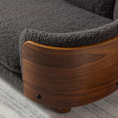 Show full view: Zeus & Ruta Bulldog Dog Bed, Grey/Walnut, 26.38 x 15.75 x 10.24-in slide 4 of 7