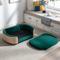 Show in main carousel: Zeus & Ruta Bulldog Dog Bed, Green/Natural, 38.58 x 26.77 x 10.63-in slide 3 of 8