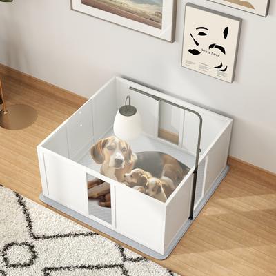Show full view: Zeus & Ruta Small & Medium Breed Dog Whelping Box, White, 30 x 17.75 x 16.25-in slide 7 of 7