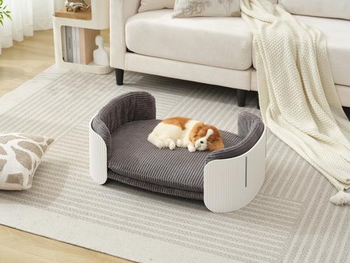 Show full view: Zeus & Ruta Huskey Dog Bed, Grey/White, 33.66 x 20.08 x 10.24-in slide 7 of 7