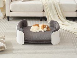 Zeus & Ruta Huskey Dog Bed, Grey/White, 33.66 x 20.08 x 10.24-in